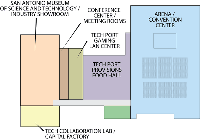 Tech Port Center + Arena floorplan