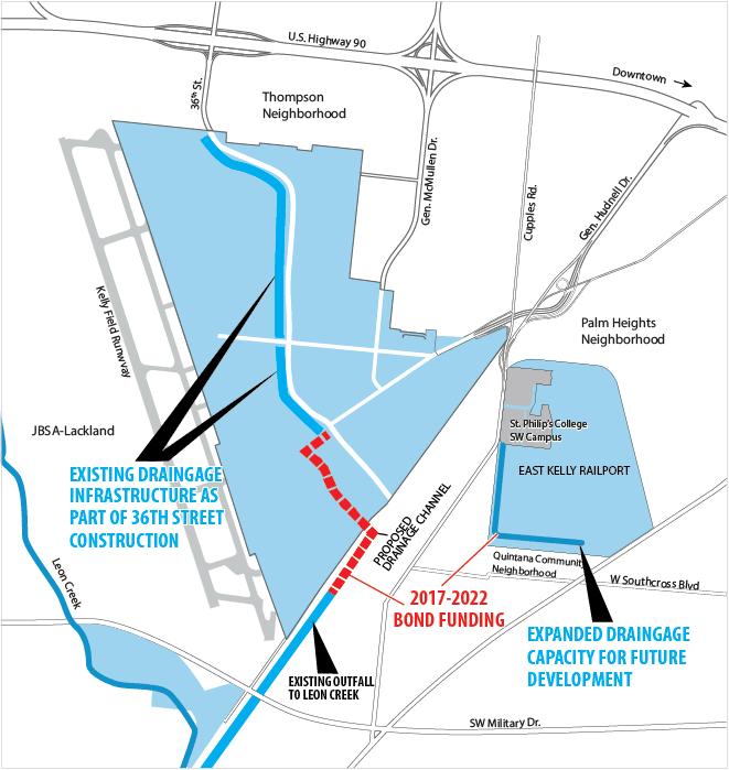 map of infrastructure upgrades at Port San Antonio